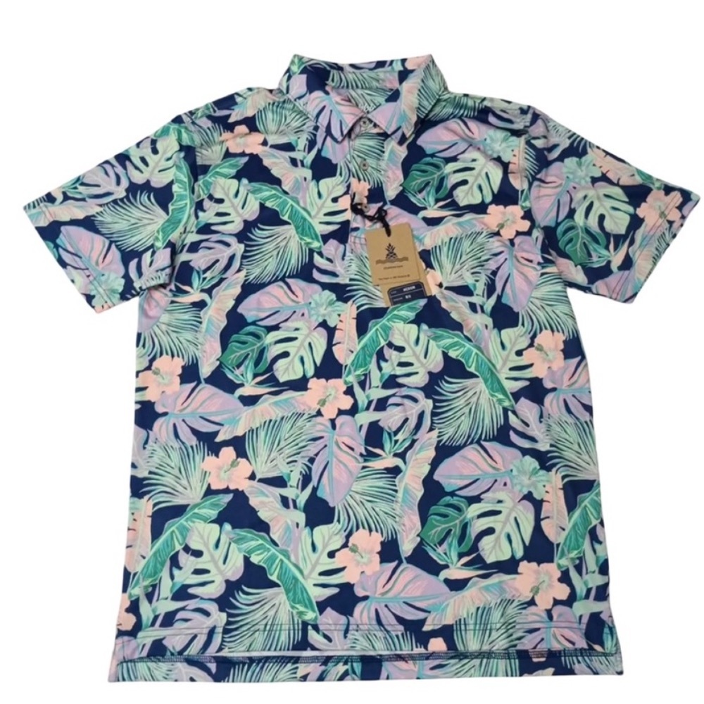 Chubbies Men's Polo 2.0 Shirt "Night Fauna" Size M Medium